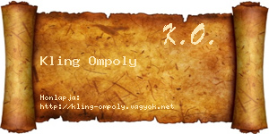 Kling Ompoly névjegykártya