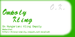 ompoly kling business card